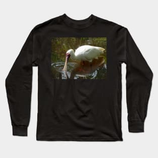 African Spoonbill wading in the shallows Long Sleeve T-Shirt